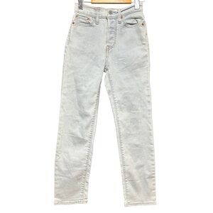 LEVI’S Wedgie Straight Light Blue Wash Button Fly Mom Jeans Grunge 90s